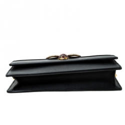 مملوكة مسبقًا Gucci Black Leather Bee Embellished Crossbody Bag