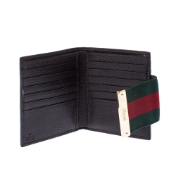 Gucci Beige/Brown GG Canvas and Leather Web Logo Wallet