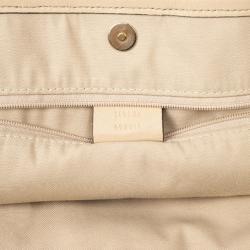 Pre Owned Gucci New Britt Medium Tote Beige and Ebony GG Canvas