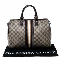 مملوكة مسبقًا Gucci Brown GG Coated Canvas Medium Limited Edition Joy Web Boston Bag