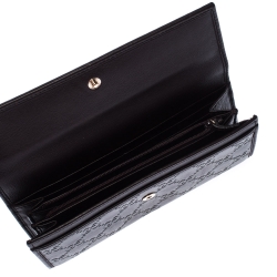 Gucci Dark Brown Guccissima Leather Mayfair Bow Continental Flap Wallet