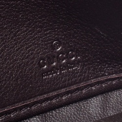 Gucci Dark Brown Guccissima Leather Mayfair Bow Continental Flap Wallet