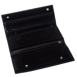 Pre Owned محفظة غوتشي جلد غوتشيسيما بني داكن ثلاثية الطي طويلة