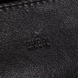 Pre Owned محفظة غوتشي جلد غوتشيسيما بني داكن ثلاثية الطي طويلة