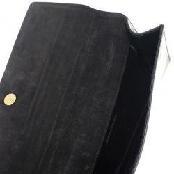 Gucci Black Patent Leather Buckle Clutch