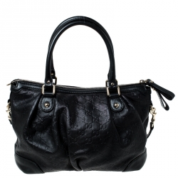 مملوكة مسبقًا Gucci Black Guccisima Leather Sukey Tote