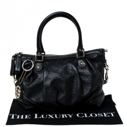 مملوكة مسبقًا Gucci Black Guccisima Leather Sukey Tote
