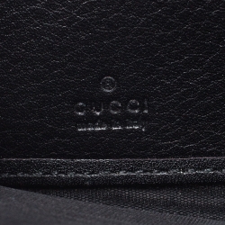 Gucci Black Leather Bamboo Tassel Zip Around Wallet