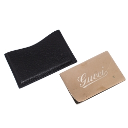 Gucci Black Leather Bamboo Tassel Zip Around Wallet