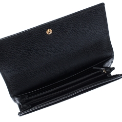 Gucci Black Leather GG Marmont Continental Wallet