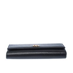 Gucci Black Leather GG Marmont Continental Wallet