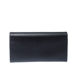 Gucci Black Leather GG Marmont Continental Wallet