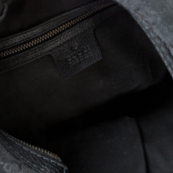 Pre Owned Gucci Black GG Canvas and Leather Hobo