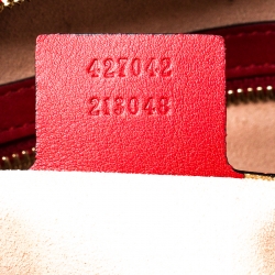 Pre Owned Gucci Beige/Red GG Supreme Canvas Small Embroidered Limited Edition Backpack