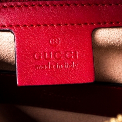 Pre Owned Gucci Beige/Red GG Supreme Canvas Small Embroidered Limited Edition Backpack