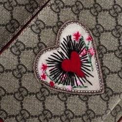 Pre Owned Gucci Beige/Red GG Supreme Canvas Small Embroidered Limited Edition Backpack