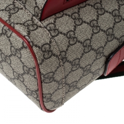 Pre Owned Gucci Beige/Red GG Supreme Canvas Small Embroidered Limited Edition Backpack