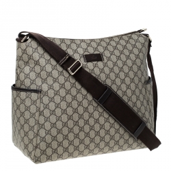 Pre Owned Gucci Beige GG Supreme Coated Canvas Baby Diaper Bag