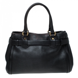 مملوكة مسبقًا Gucci Black Leather GG Running Tote 