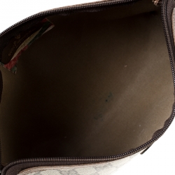 Pre Owned Gucci Beige/Brown GG Supreme Canvas Cosmetic Clutch