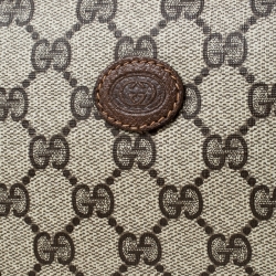 Pre Owned Gucci Beige/Brown GG Supreme Canvas Cosmetic Clutch