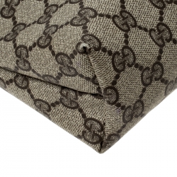 Pre Owned Gucci Beige/Brown GG Supreme Canvas Cosmetic Clutch