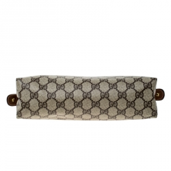 Pre Owned Gucci Beige/Brown GG Supreme Canvas Cosmetic Clutch