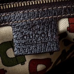 مملوكة مسبقًا Gucci Beige/Brown Mushroom Embroidered GG Canvas Tote