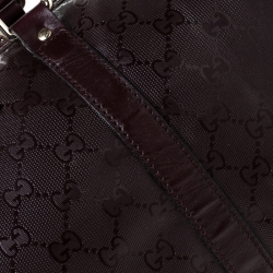 Pre Owned حقيبة غوتشي جوي بوسطن متوسطة كانفاس كريستال GG عنابية