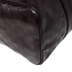 Pre Owned حقيبة غوتشي جوي بوسطن متوسطة كانفاس كريستال GG عنابية