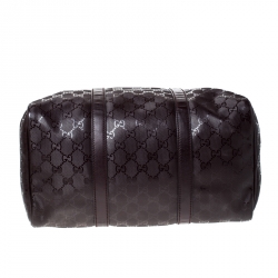 Pre Owned حقيبة غوتشي جوي بوسطن متوسطة كانفاس كريستال GG عنابية