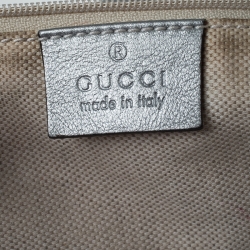 مملوكة مسبقًا Gucci Silver Guccissima Leather Large D Ring Hobo