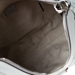 مملوكة مسبقًا Gucci Silver Guccissima Leather Large D Ring Hobo