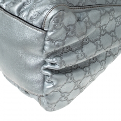 مملوكة مسبقًا Gucci Silver Guccissima Leather Large D Ring Hobo