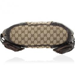 مملوكة مسبقًا حقيبة يد توت غوتشي GG تريبيكا إبوني بني متوسطة