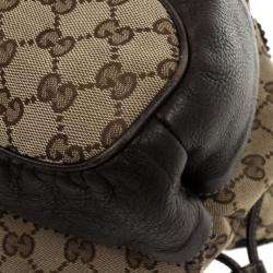 مملوكة مسبقًا حقيبة يد توت غوتشي GG تريبيكا إبوني بني متوسطة