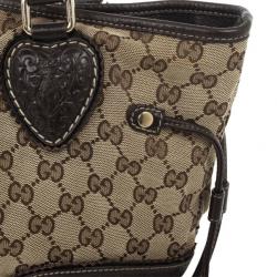 مملوكة مسبقًا حقيبة يد توت غوتشي GG تريبيكا إبوني بني متوسطة