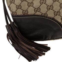  مملوكة مسبقًا حقيبة يد توت غوتشي GG تريبيكا إبوني بني متوسطة