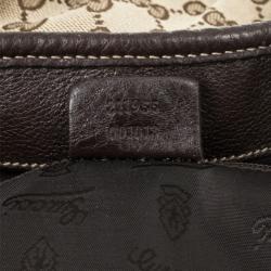 مملوكة مسبقًا حقيبة يد توت غوتشي GG تريبيكا إبوني بني متوسطة