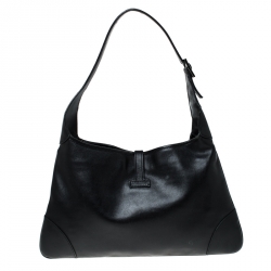 مملوكة مسبقًا Gucci Black Leather Jackie O Shoulder Bag