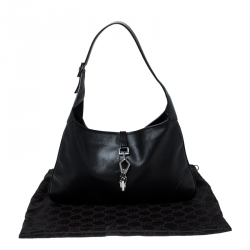مملوكة مسبقًا Gucci Black Leather Jackie O Shoulder Bag