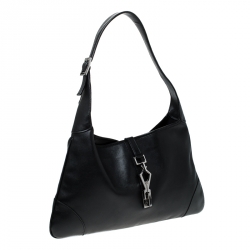 مملوكة مسبقًا Gucci Black Leather Jackie O Shoulder Bag