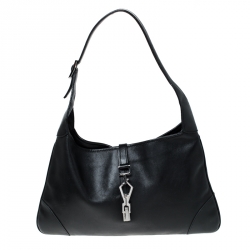 مملوكة مسبقًا Gucci Black Leather Jackie O Shoulder Bag