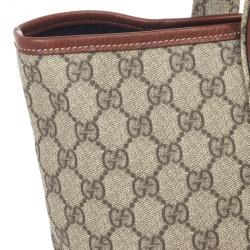 Pre Owned Gucci Beige Coated Canvas Web Loop Tote