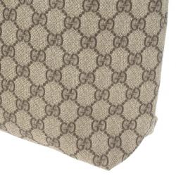 Pre Owned Gucci Beige Coated Canvas Web Loop Tote