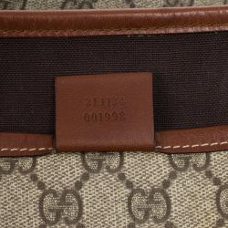 Pre Owned Gucci Beige Coated Canvas Web Loop Tote