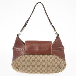 Pre Owned Gucci Signature Horsebit Monogram and Leather Hobo