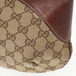 Pre Owned Gucci Signature Horsebit Monogram and Leather Hobo