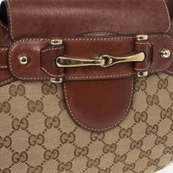 Pre Owned Gucci Signature Horsebit Monogram and Leather Hobo