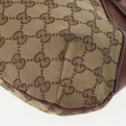 Pre Owned Gucci Signature Horsebit Monogram and Leather Hobo